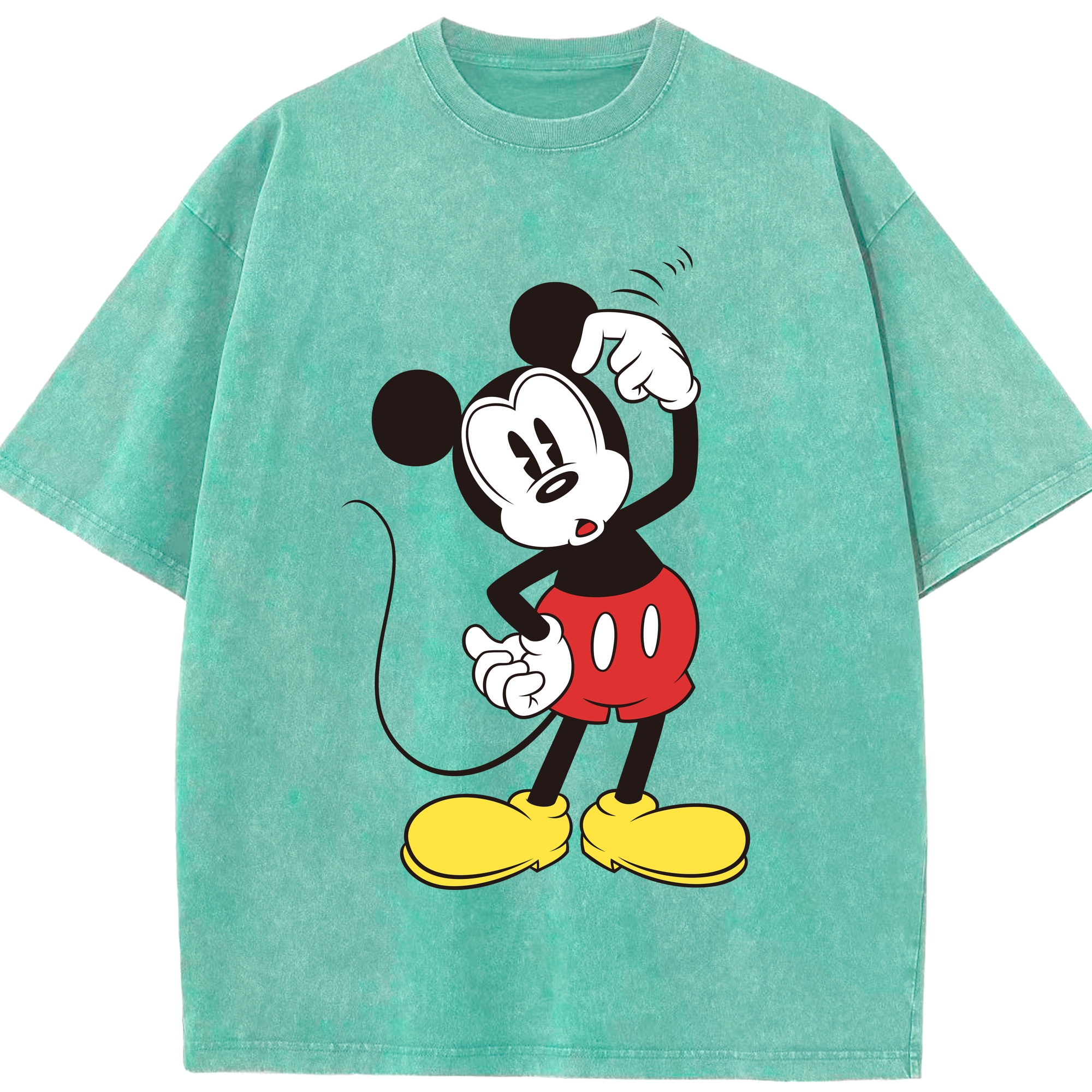 （画像用） ミッキーマウス Mickey Mouse 綿100% ヴィンテージ風 半袖Tシャツ（フロントプリント）